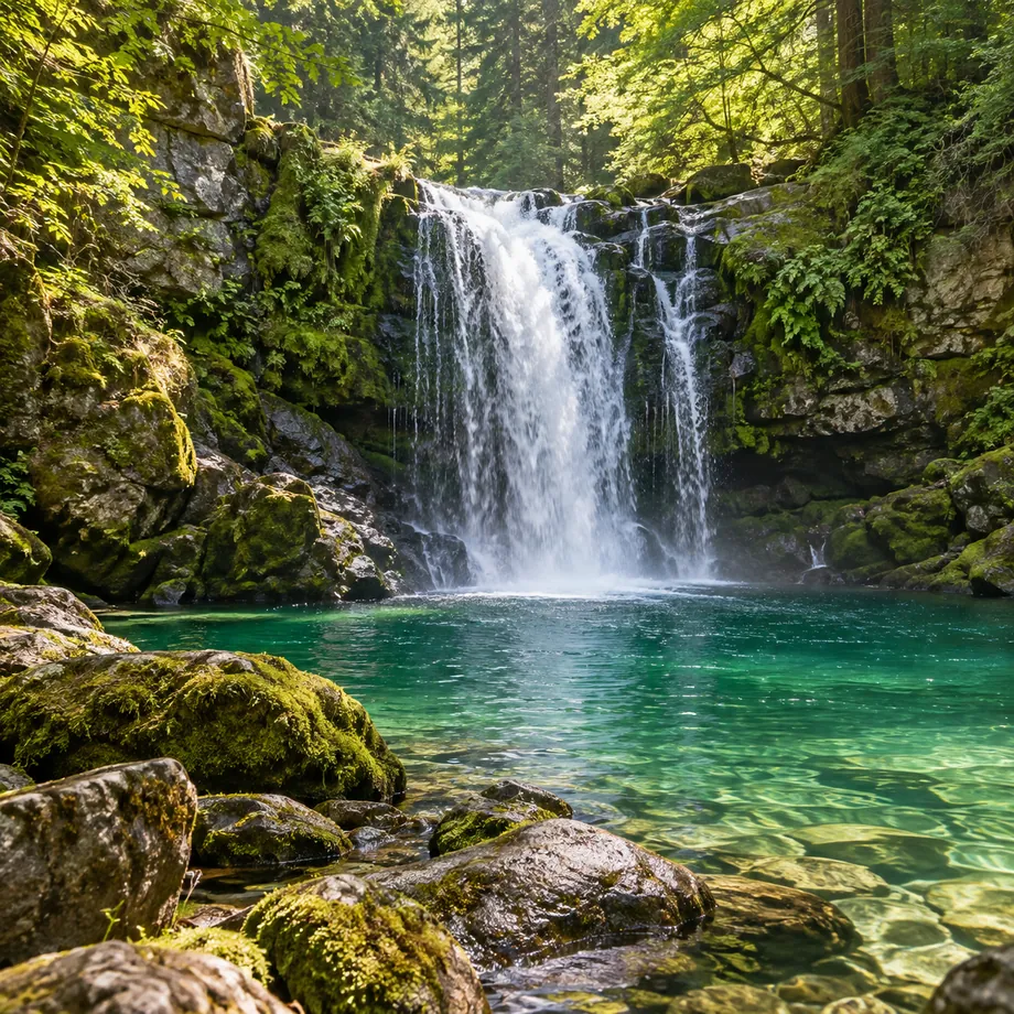 Forest waterfall